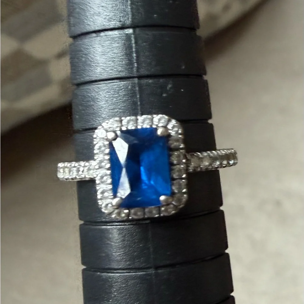 Sterling Silver Ring Blue stone. Handmade in Italy 🇮🇹